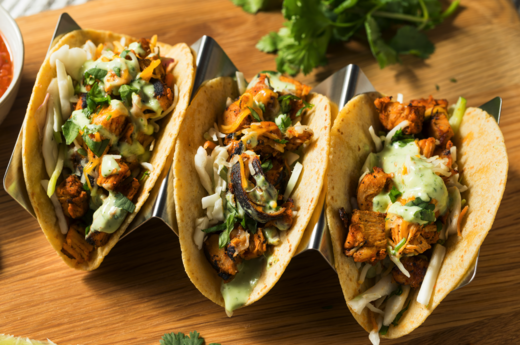 Authentic Chicken Tacos with Mint Salsa