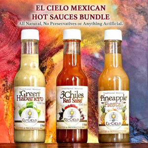 El Cielo Mexican Hot Sauces Bundle- 3Chiles Red Salsa