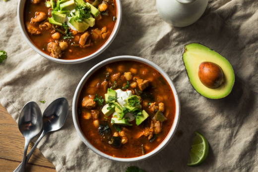 Mexican Pozole soup with Hominy Corn