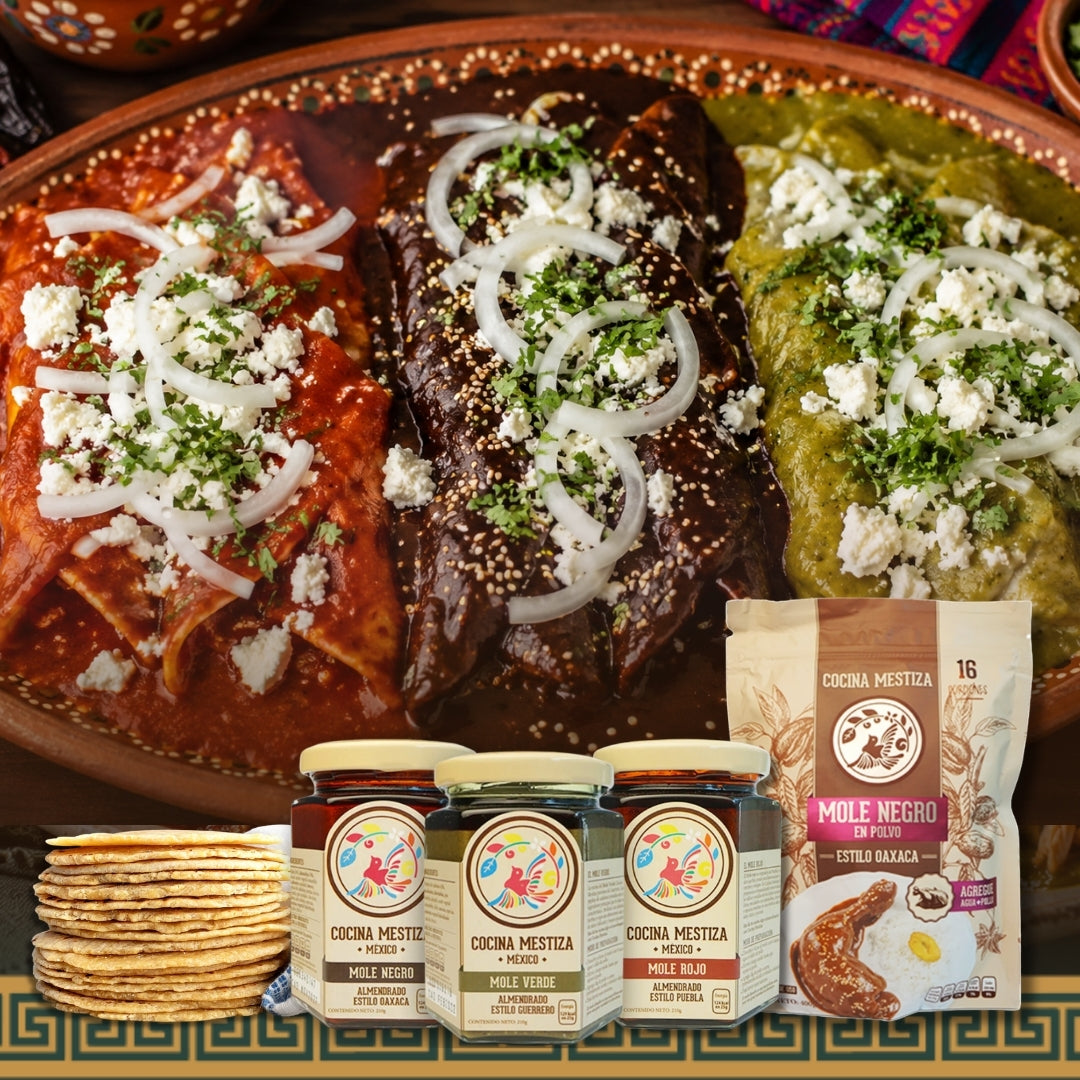 Chicken Enmoladas with Oaxaca-Style Black Mole