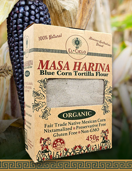 El Cielo- Blue corn organic masa harina flour - Heirloom Corn - Fair trade 450 gr