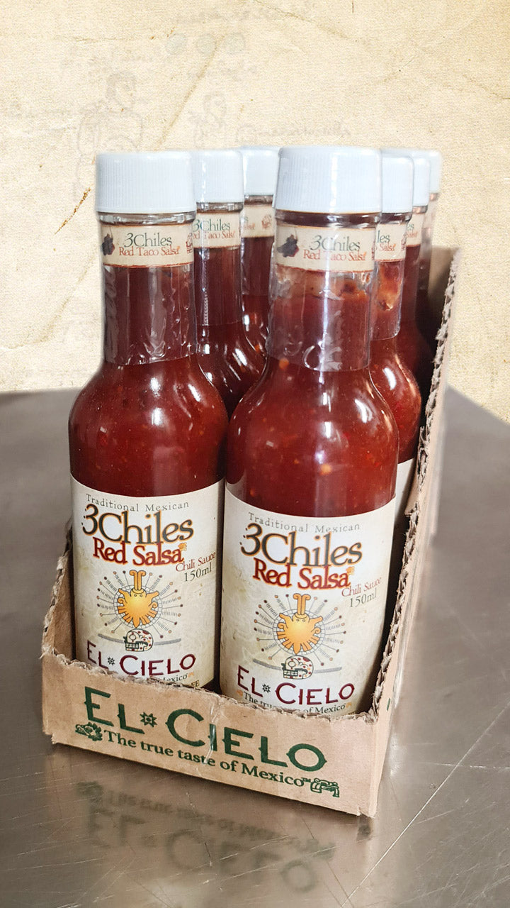 El Cielo - 8 Box - 3Chiles Red Salsa 150ml - El Cielo