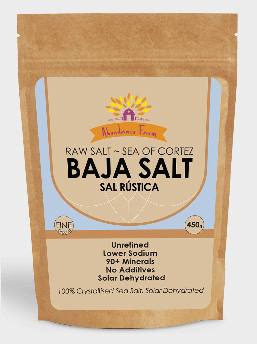 Baja Gold Salt from the sea of cortez in Mexico - High Mineral Salt - Abundance Farm - El Cielo