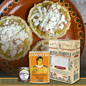 Home made sopes Cooking Kit El Cielo- Recipe green salsa