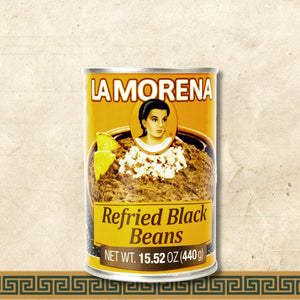 Refried Black Beans Can 440 grs La Morena