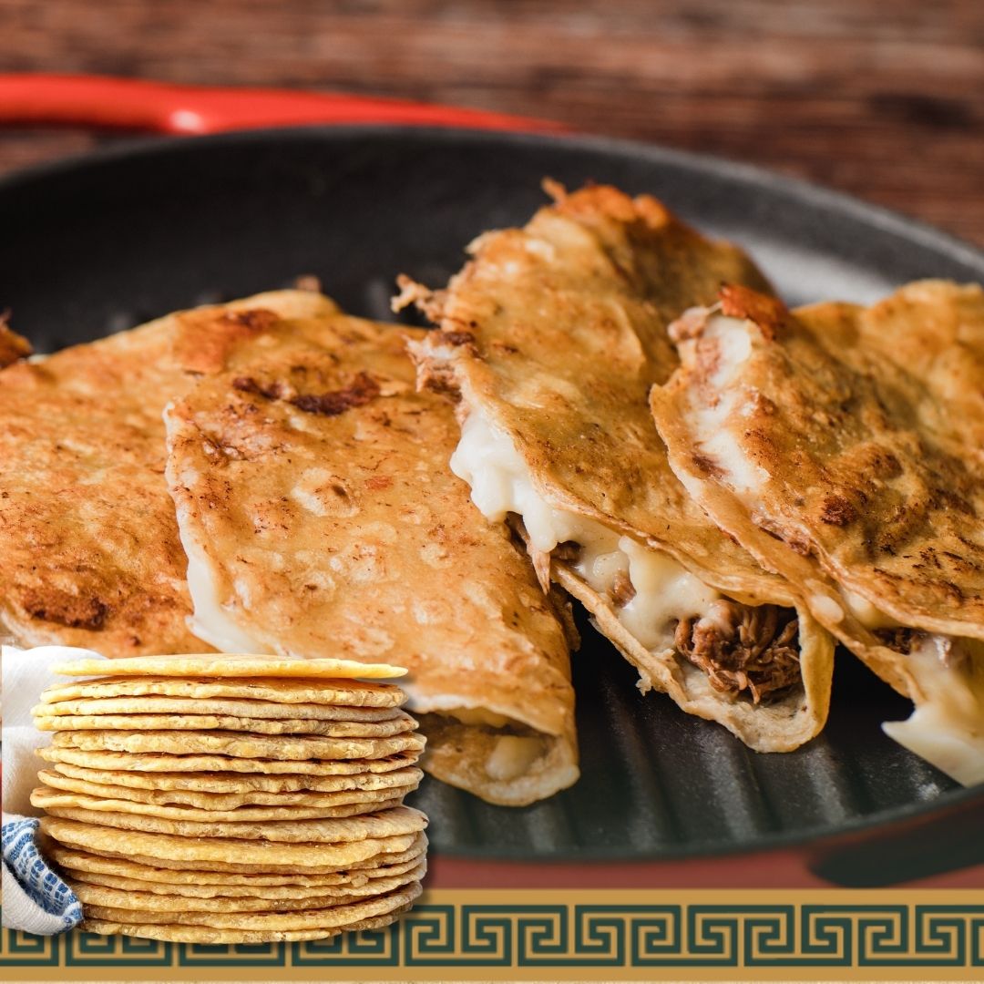  Tortillas - White Corn Taquera 12cm 0.5kg Pack- Birria Tacos with cheese