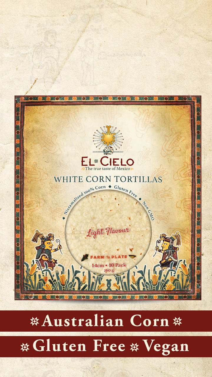 El Cielo Gluten Free White Corn Tortillas Light Flavour 10pack 14cm