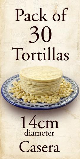 Tortillas - White Corn Casera 14cm 30 Pack - El Cielo
